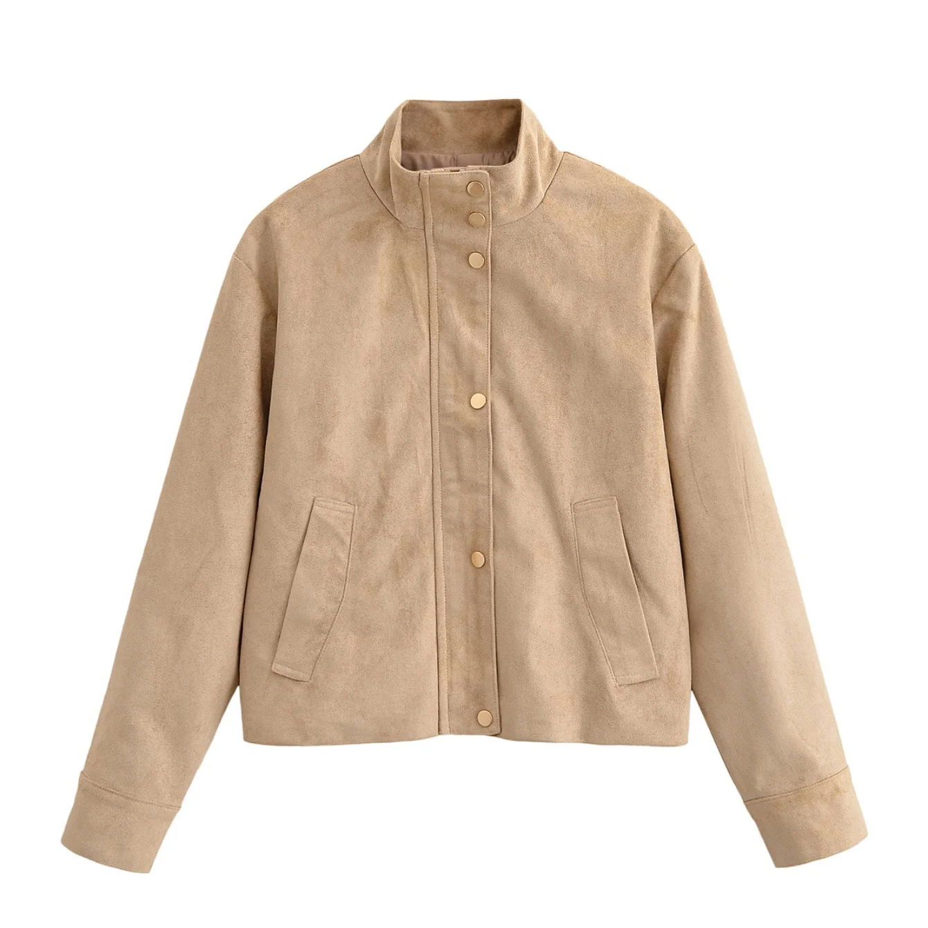 Women Fashion Autumn Winter Short Jacket Coat Female Slim High-Necked Street Warm Elegant Women's Coat Chic Youth Outerwear Coat