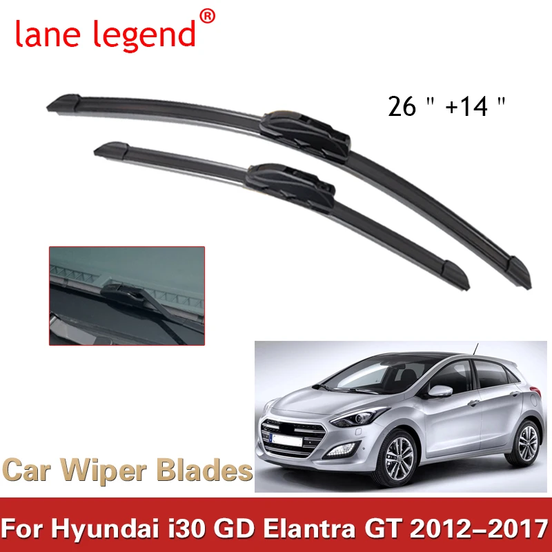 Lane Legend Wiper Front Wiper Blades Set For Hyundai i30 GD Elantra GT ...