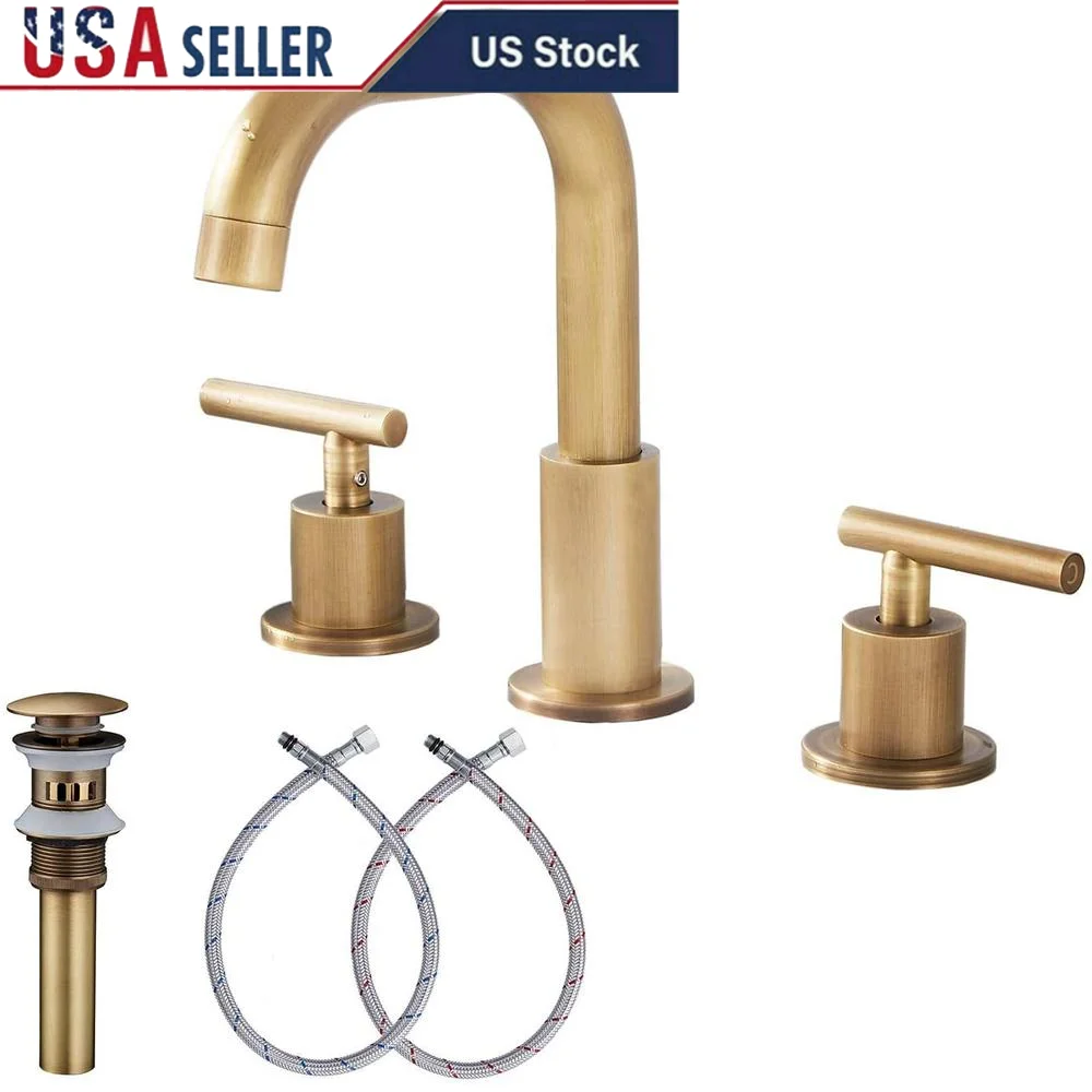 Antique Brass Bathroom Sink Faucet...