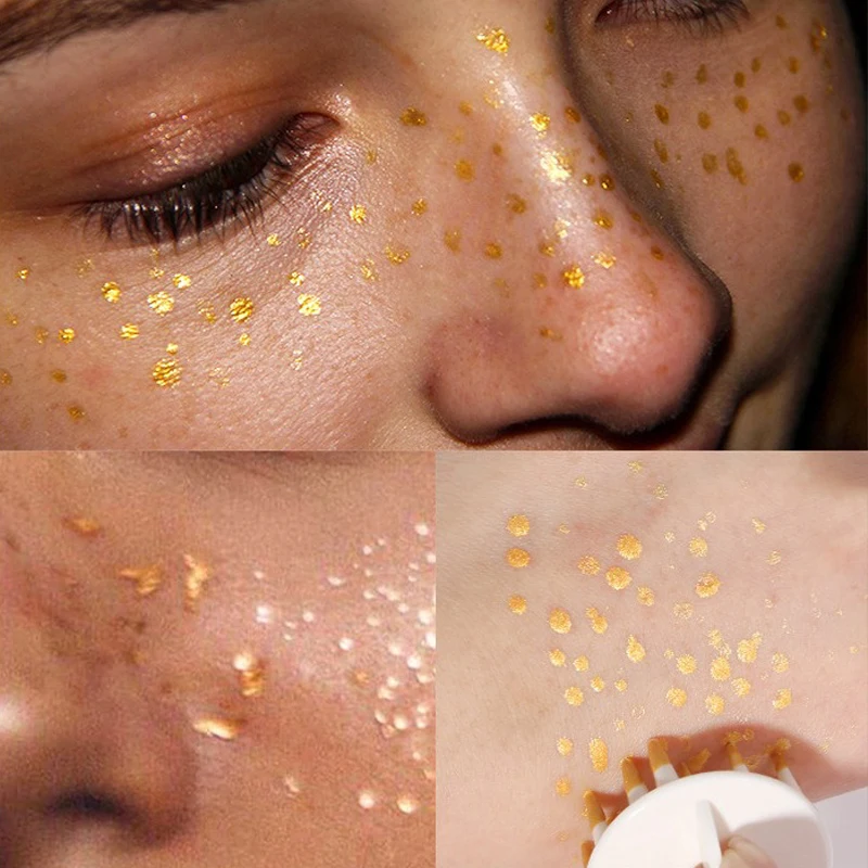 Freckles Pen Face Freckles Pen Gold Brown Natural Freckles Stamp Air Cushion Kit Simulation Fake Spot Freckle Liquid Powder Waterproof Long Lasting Makeup