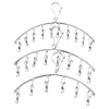 2/4 PCS 20 Clip Clothes Hanger Stainless Steel Anti-slip Clothes Hanger Arched Windproof Indoor Balcony Clothes Drying Rack 5