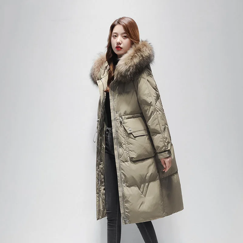 

Women Down Coats for Winter 2022 Doudoune Femme Puffer Down Jacket Clothes Long Parkas Warm Female Overcoats Hooded Black Green