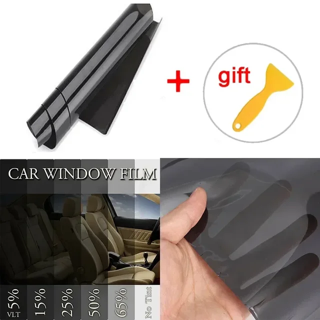50x100cm 15% VLT Car Window Tint Film Glass Sticker Sun Shade Film For Car UV Protector Foils Sticker Films With Free Scraper 3
