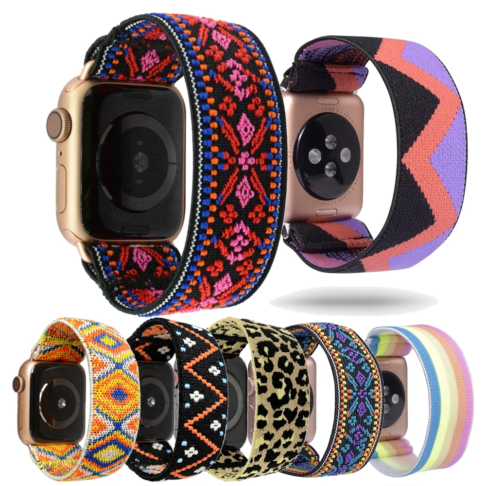 

Ремешок для apple watch band 40 мм 44 мм 42 мм 38 мм, эластичный браслет для iwatch для женщин и девушек, apple watch 5 4 3 SE 6 7 41 45 мм