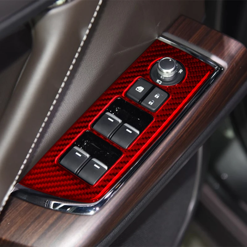 

Красные наклейки из углеродного волокна для Mazda CX-9 2016 2017 2018 2019 2020, автомобильные аксессуары, переключатель передач, панель, подъемник окон