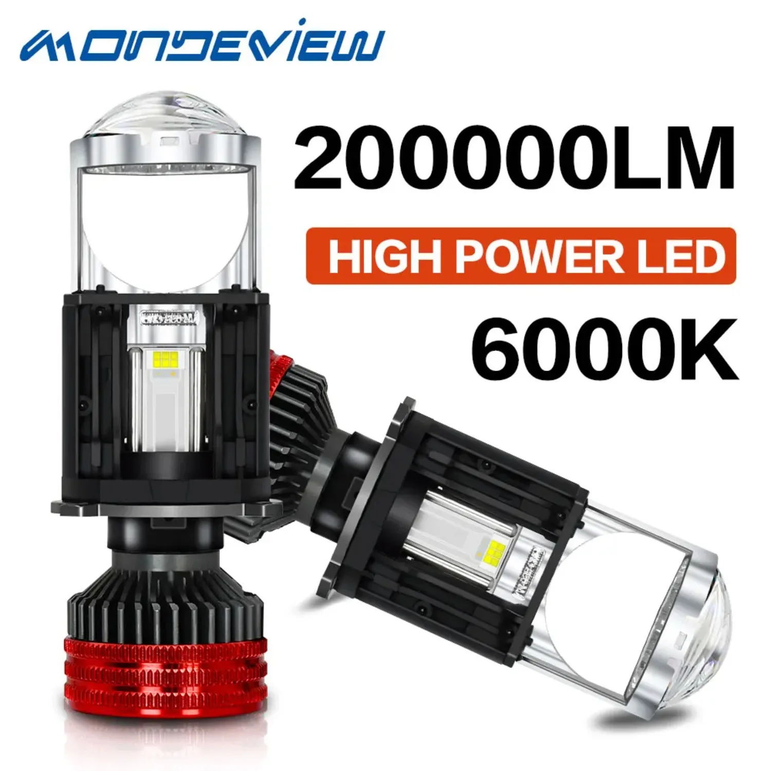 Монополюсная лампа H4 H11 с двойной медной трубкой высокой мощности, 6000K, 580 Вт, 200000 лм, аксессуары для автомобильного освещения