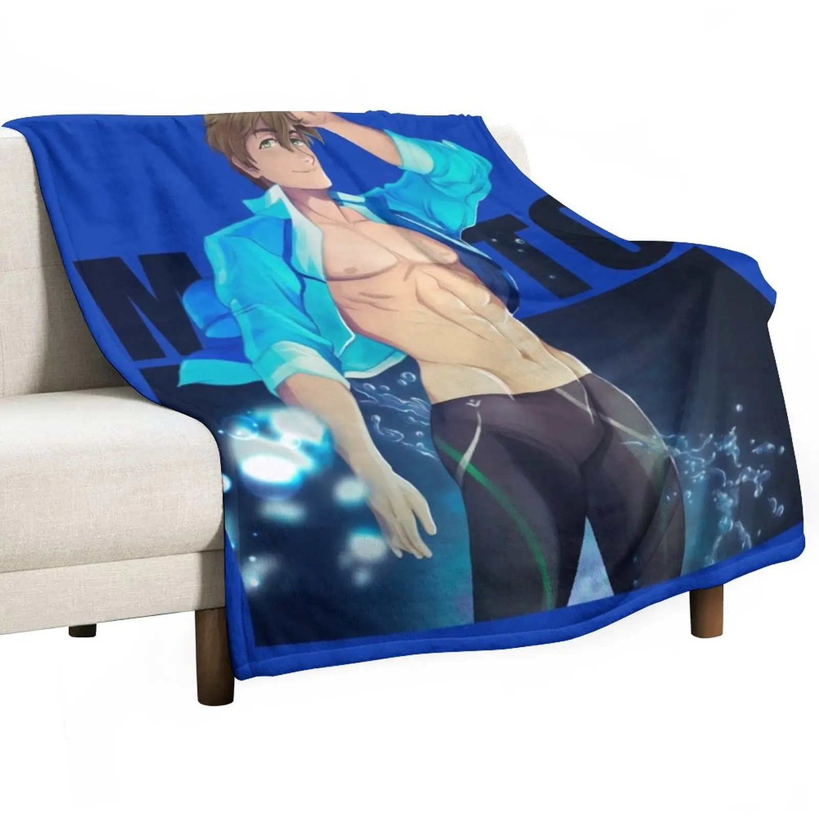 

Makoto - Free Throw Blanket Flannel Fabric Multi-Purpose Decorative Blankets Plaid on the sofa