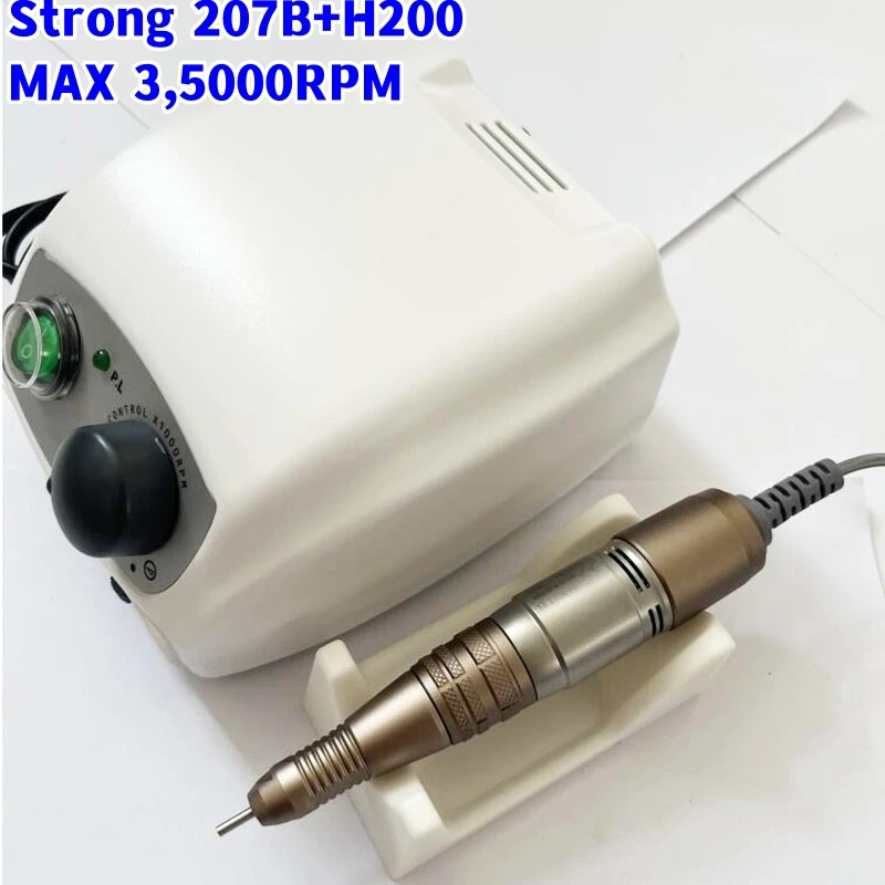 강력한 핸들 폴리싱 네일 페디큐어, 네일 아트 드릴, 매니큐어 기계, 컨트롤 박스, 45000RPM, 65W, 207B