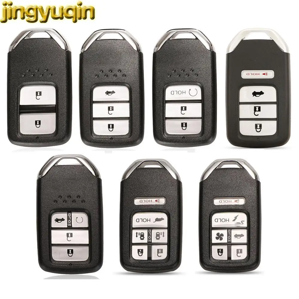 

Jingyuqin 2/3/4/5/6 Buttons Smart Car Key Shell For Honda Fit Odessey City Jazz XRV Venzel HRV CRV Accord Insert Remote Key Case