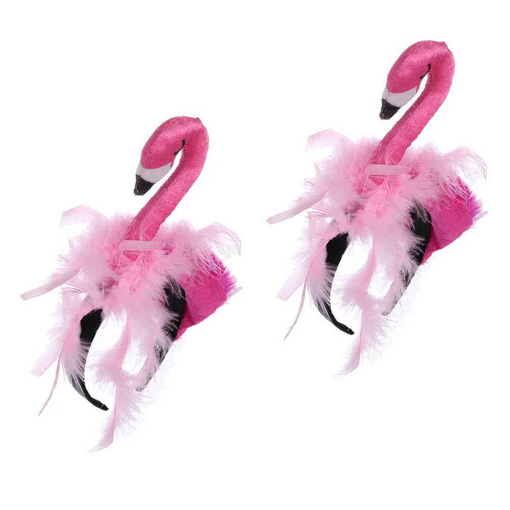 

Flamingo Headband Pink Flamingo Headdress Hawaii Flamingo Headband Creative Flamingo Headdress Halloween Carnival Tropical Party