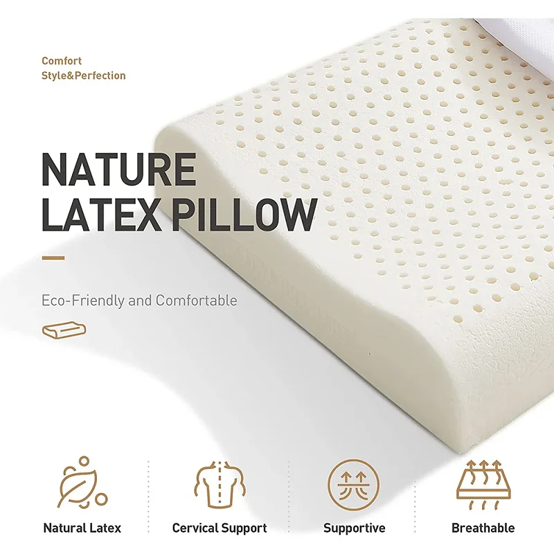 Talalay-High Antibacterial Natural Latex Pillow, Orthopedic Neck Support, Cervical Vertebra, Neck Care, Beding Large Sleepers 4