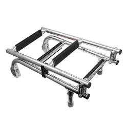 4 Step Folding Ladder 2+2 Pontoon Boat Ladder Marine 316 Stainless Steel Telescopic Drop Ladders for Marine Boat Yacht