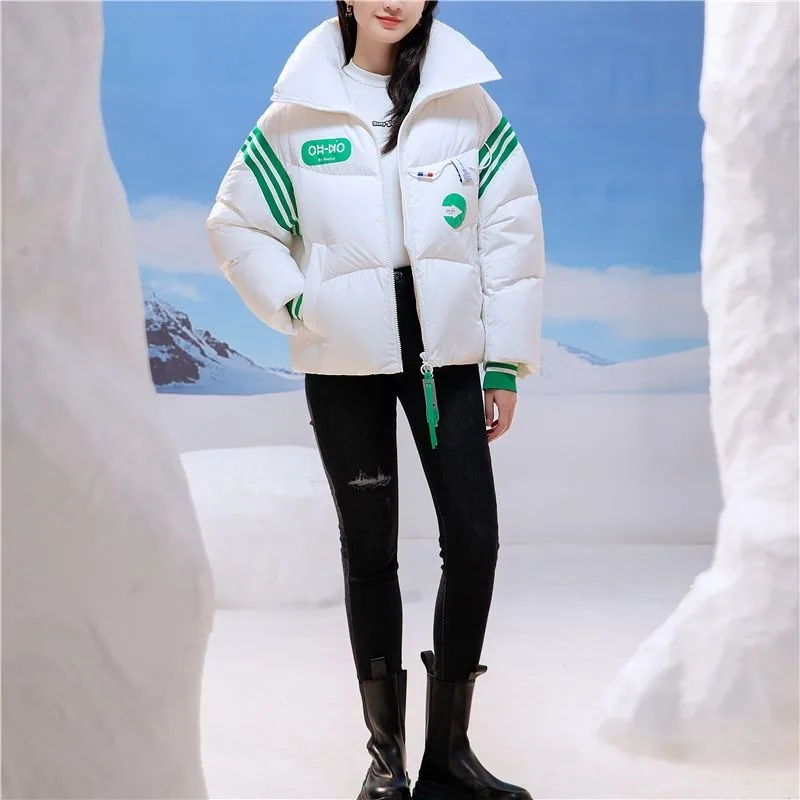 2023 New Women Down Cotton Coat Winter Jacket Female Keep Warm Thick Parkas Loose Short Outwear Fashion Design Hooded Overcoat