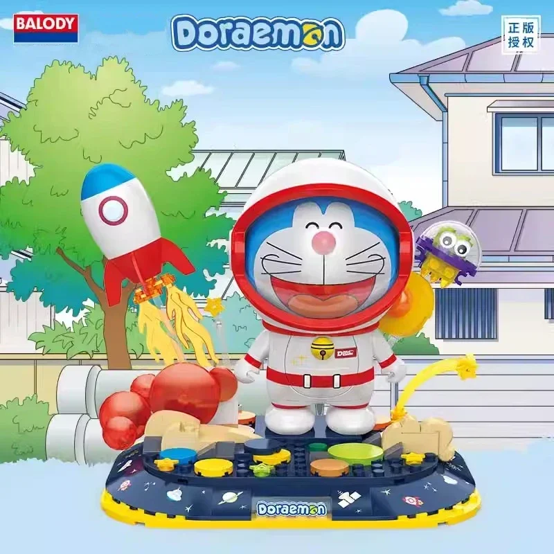BALODY Doraemon Building Blocks Kawaii Night Light DIY Calendar Desktop Ornaments Car Number Ornaments Christmas Birthday Gifts