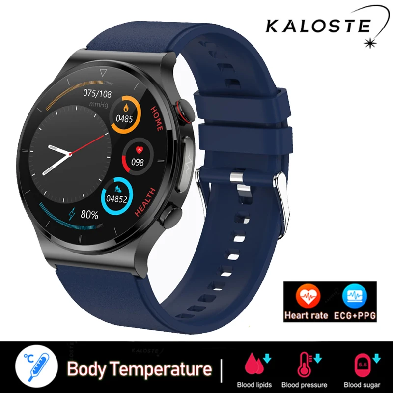 New Health Smart Watch Men ECG+PPG Heart Rate Blood Pressure Watches Body Temperature Fitness Tracker Smartwatch For Samsung+Box 