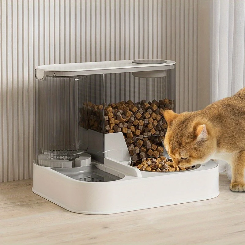 Kitten automatic feeder, water bowl, water and food integrated, cat bowl, dispenser, 2-in-1 pet feeding basin