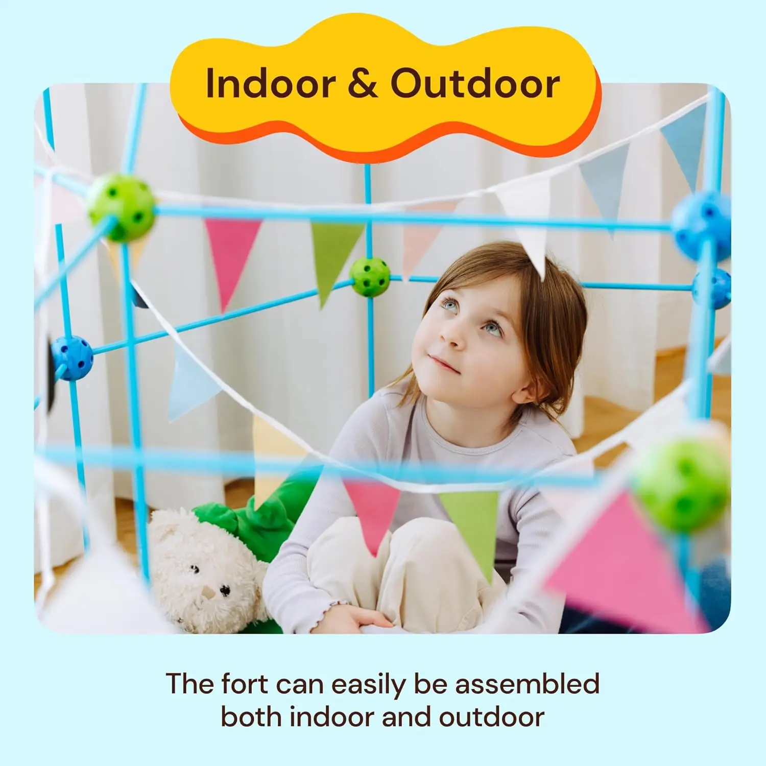 Kids Fort Building Kit 130Pieces Construction STEM Toys for Boys and Girls Ultimate Forts Builder Gift Build DIY Educational Toy 4