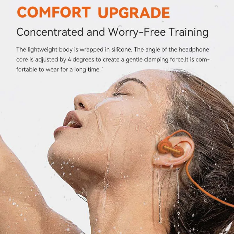 Bluetooth5.4 Bone Conduction Headphones IPX7 Waterproof Swimming Sports Music Headset Magnetic Charging Handsfree Call Earphones