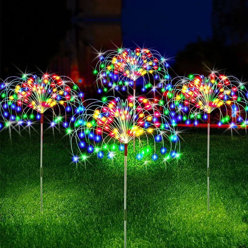 Solar LED Feuerwerk Fee Lichter Outdoor Garten Dekoration Rasen Pathway