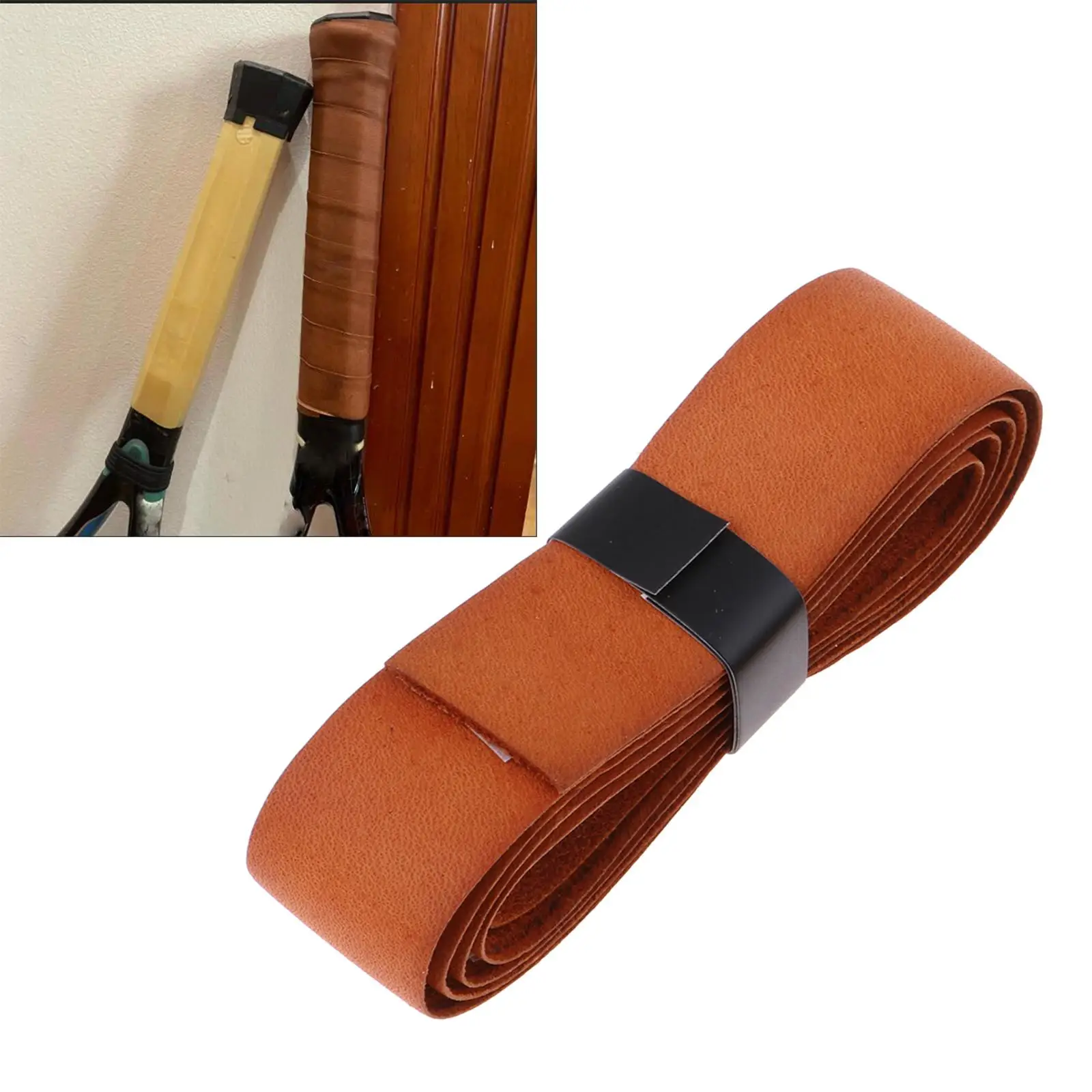 Tennis Badminton Racket Overgrips for Anti- and Absorbent Leather Grip, Brown