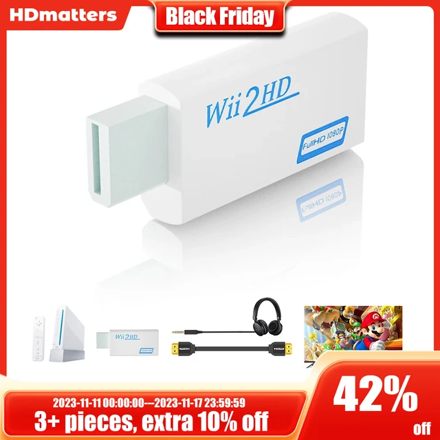 Pour convertisseur compatible Wii vers HDMI Full HD 720P 1080P 3.5mm  adaptateur Audio Wii2HDMI-compatible pour PC HDTV moniteur affichage -  AliExpress