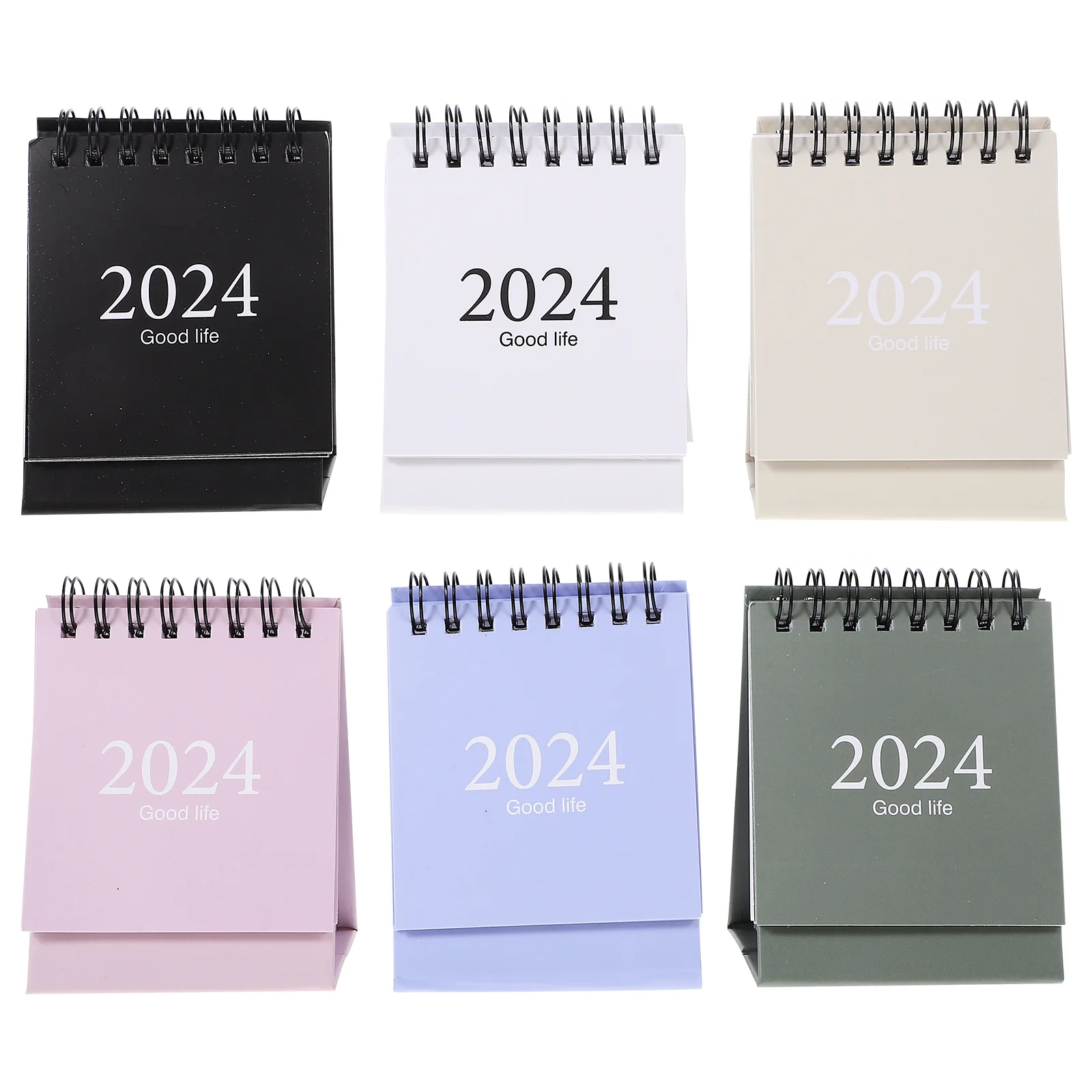 6Pcs Spiral Binding Calendar Spiral Calendar Miniature Calendar Desktop Calendar for Home Office