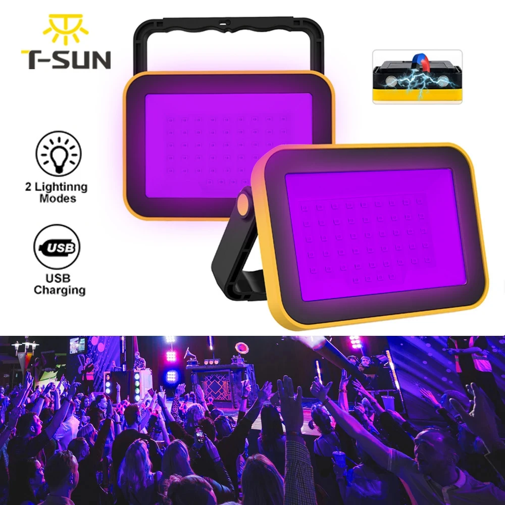 1PC/2PCS LED UV Black Lights Work Light Stage Blacklight Ultraviolet Flood Effect Light for Halloween Xmas Dance DJ Disco Party