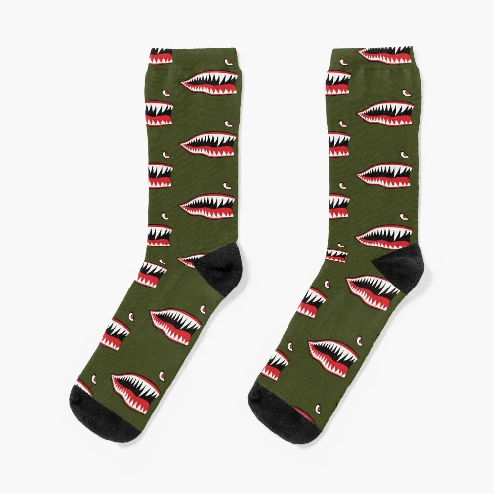 Flying Tigers Nose Warhawk Socks Run golf with print Socks For Women Men's