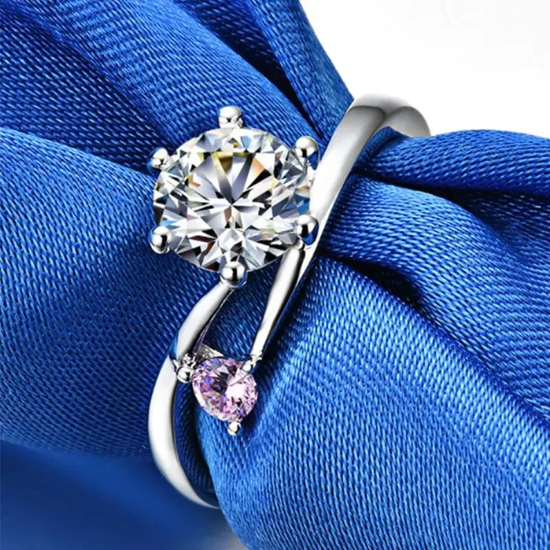 1캐럿 솔리드 플래티넘 다이아몬드 반지 – 6 클로, 패션 모이사나이트, PT950 1캐럿 솔리드 플래티넘 다이아몬드 반지 – 6 클로, 패션 모이사나이트, PT950