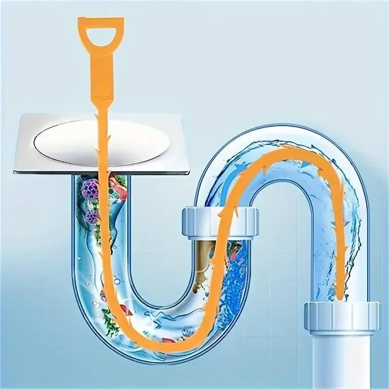 2pcs Easily Unclog Kitchen toilet pipes sink hair remover drain tool unclogger Necessary cleaning tool for washbasin water pipes