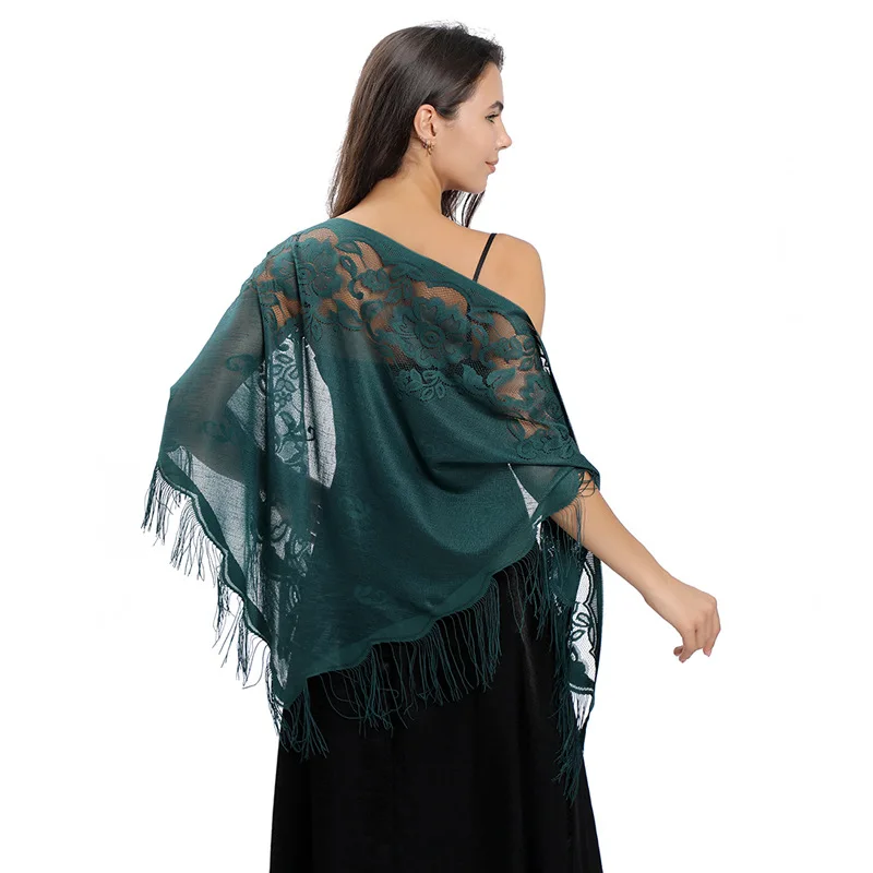 green emerald velvet dress Puli Women's Pashmina Shawl Wraps for Evening Dress Large Scarf Blanket Long Wedding Bridal Winter Warm Shoulder Wrap main image 1