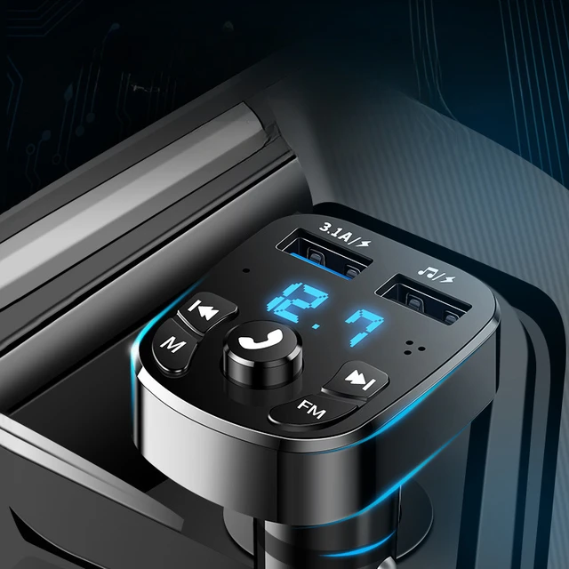 Dual Usb Fast Charger Car Mp3 Player Fm Bluetooth Receiver Bluetooth Compatible 5.0 Fm Transmitter Usb Flash Drive Plug Car Kit 2