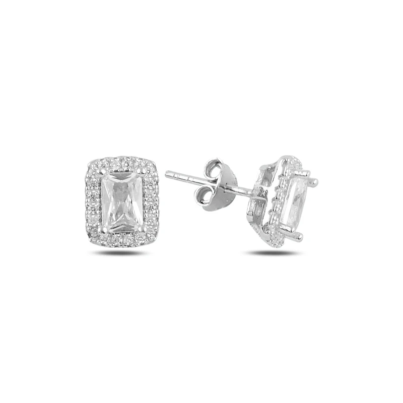 

Silver 925 Sterling Baget Zircon Engagement Earrings