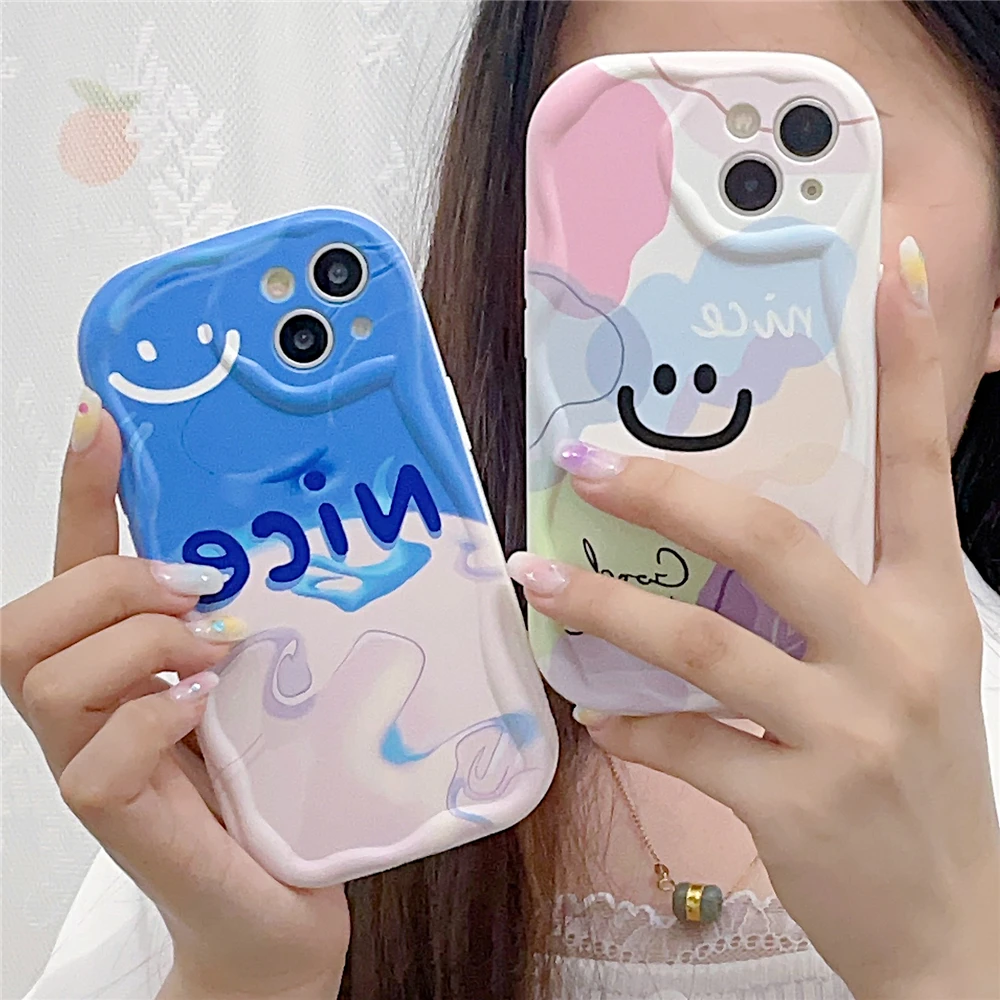 For Galaxy S24 Case Samsung S22 S23 Ultra S20 21 FE A25 A24 A23 A22 A21S Cases Aesthetic Curly Wave Silicone Cover_voghion.com