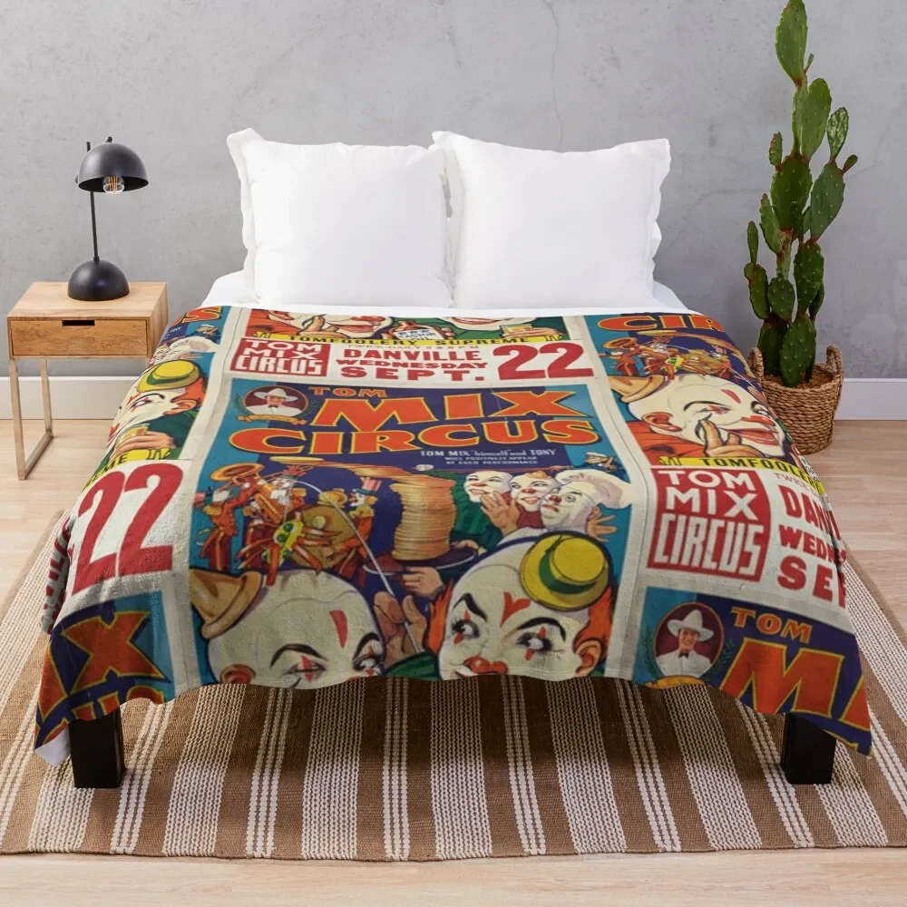 

Mix circus vintage clown Throw Blanket Bed Fashionable Luxury fluffy Blankets