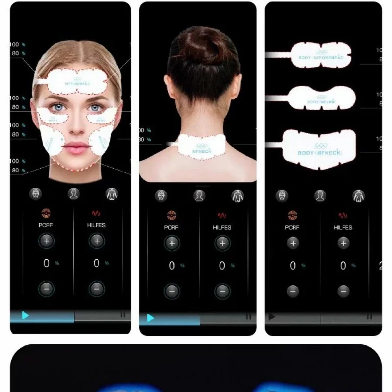 Skin lifting jawline sculpture forehead wrinkle removal microcurrent machine