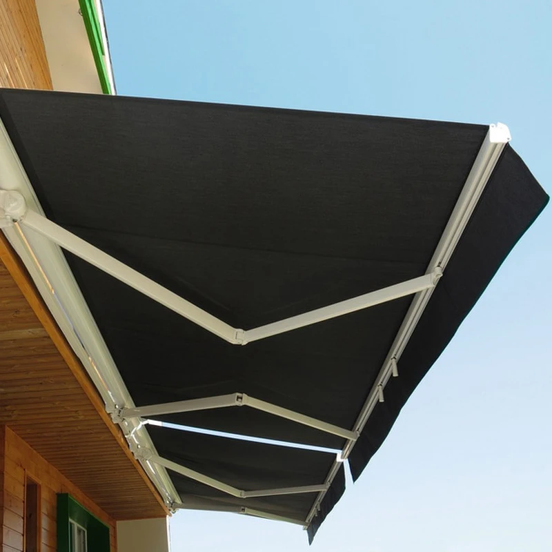 Manual Electric Outdoor Retractable Awning Adjustable Patio Door Window Awning Canopy with Shade Curtain for Garden Balcony