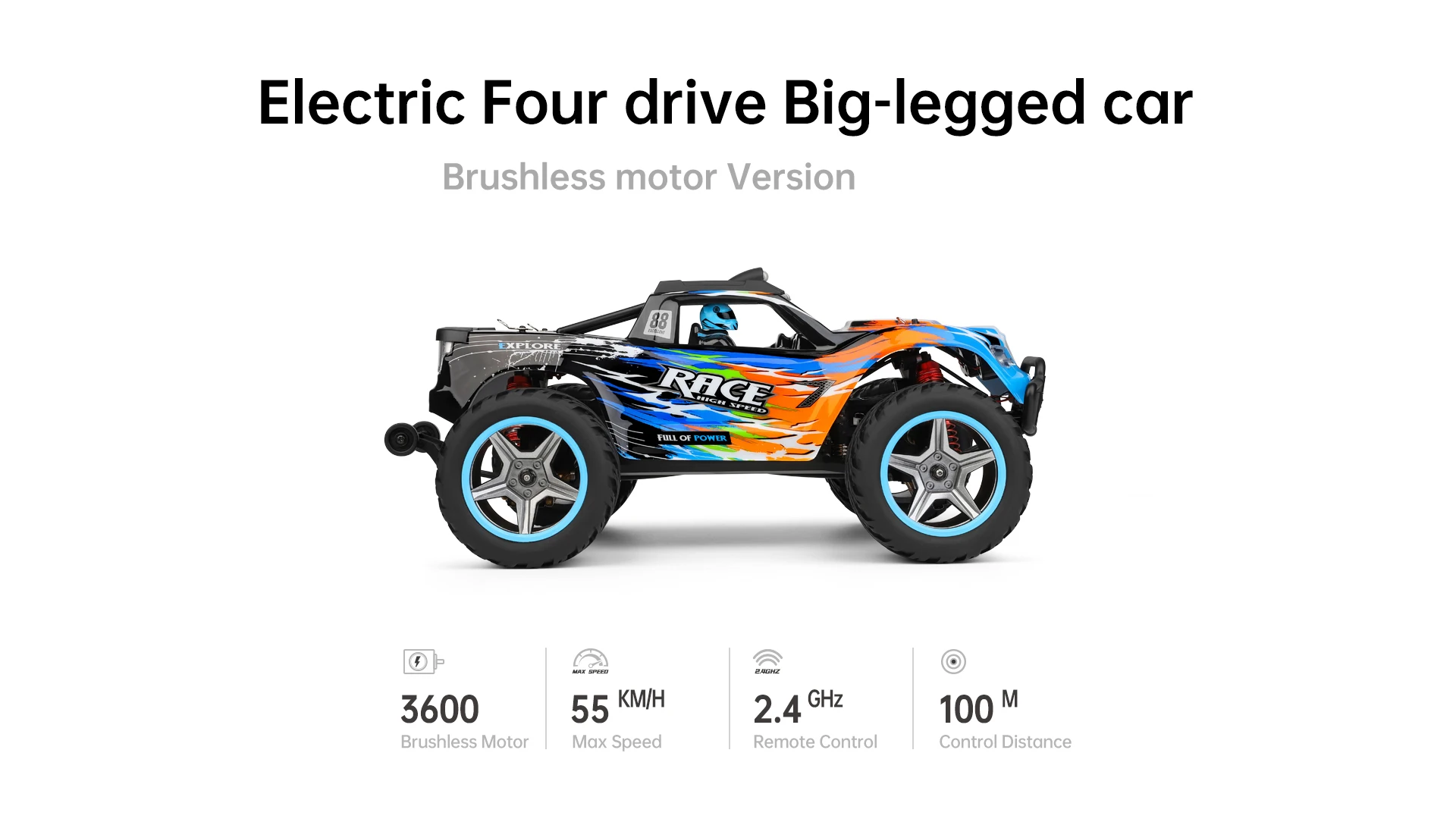 Wltoys 104019 104018 1/10 RC Car 4WD Brushless 55KM/H 2.4G Remote Control Off-Road Drift Racing Car Super RC Toys 3