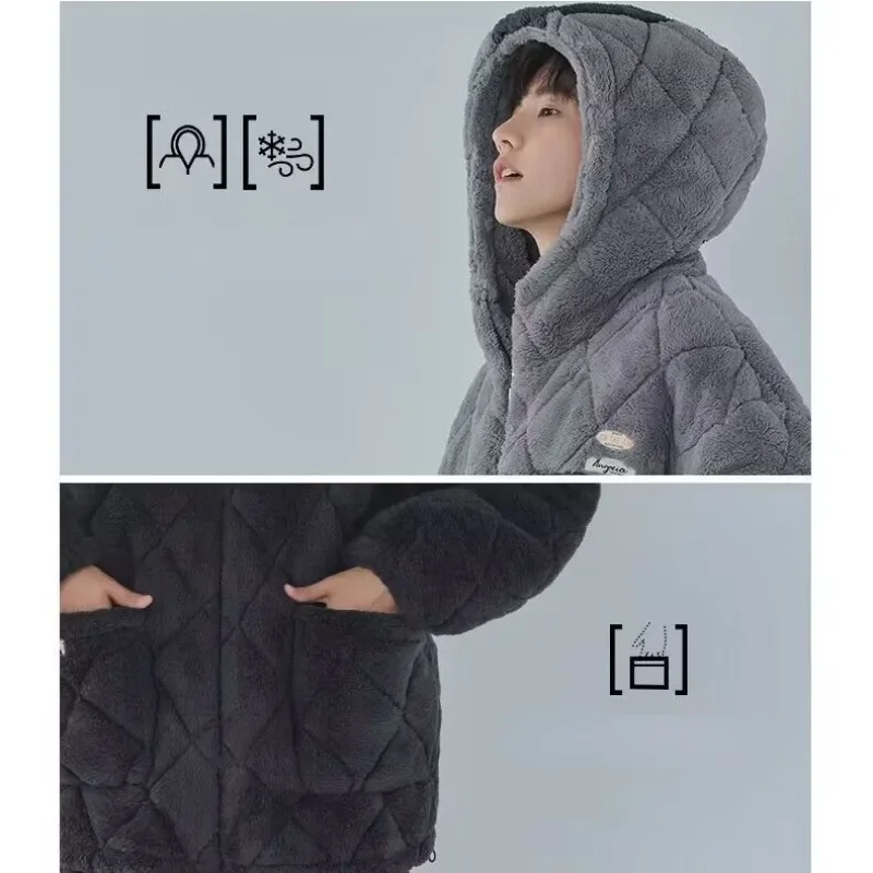 2024 New Sleepwear Men's Winter Coral Velvet Loungewear Three-layer Cotton Sleepwear Thickened Plush Flannel Warm Homewear Set