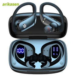 Wireless Bluetooth Earbuds with Extended Playtime and LED Display Case (Black 01)