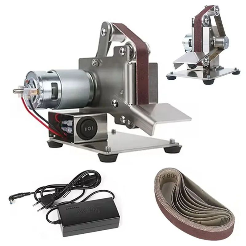 Mini Belt Grinding Machine Tool Sharpening Machine Home 110V/220V DIY Polisher Sanding Grinding Electric Sander