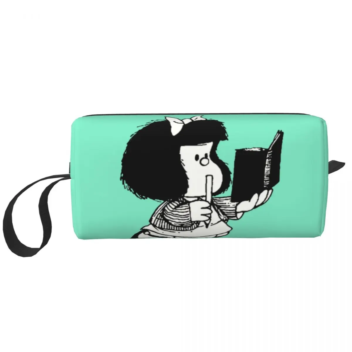 

Kawaii Mafalda чтение ее книги путешествия туалетные сумки для женщин Kawaii Мультфильм манга Косметика косметичка для хранения красоты Dopp комплект