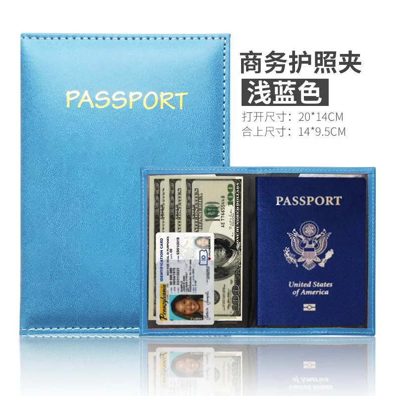 Copertura Passaporto Blu Portatessere Carta D'identità Borsa