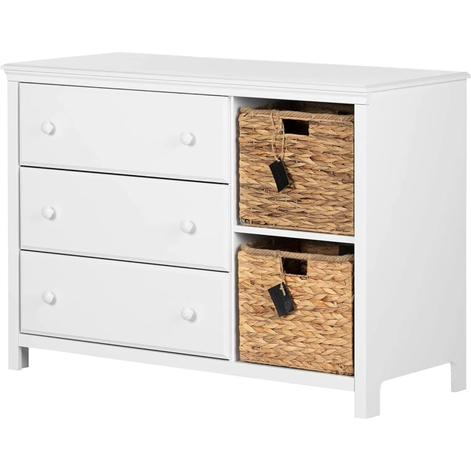 

Комод с корзинами и 3-мя выдвижными ящиками, чисто белый, хлопок, Южная беречь