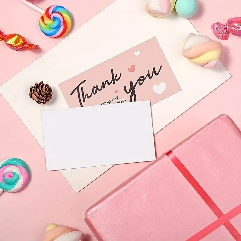 Thank You Cards 50pcs/pack Thank You Card For Supporting Business Package Decoration 