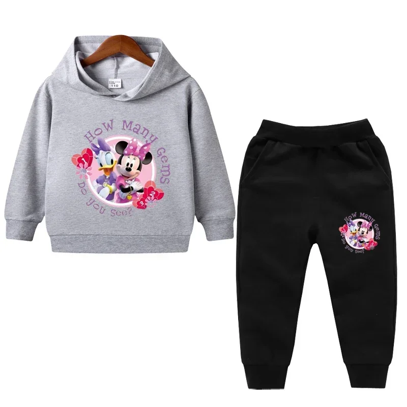 thumbnail image 1 of Traje de primavera y otoño para niñas de Disney, ropa para niñas pequeñas, sudaderas con capucha y pantalones deportivos, conjuntos de 2 piezas, chándal de moda para niños pequeños, 1 of 5