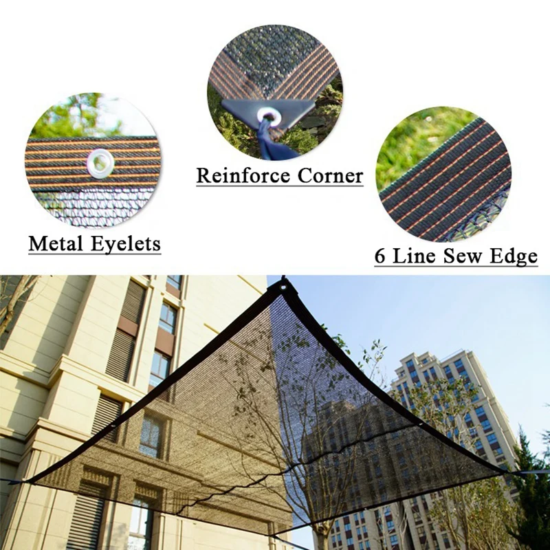 4/6/12PIN Sunshade Net Anti-UV Plant Cover Mesh Garden Sun Shed Gazebo Awning Outdoor Shading 50~90%