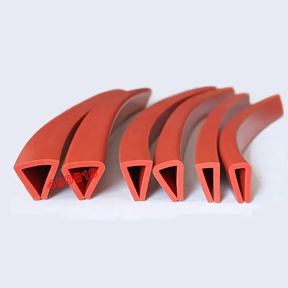 Silicone U-Type Edge Banding Strip Multicolor Rubber Car Door Protector Sealing Bar For Glass Metal Panel Anti-Collision 1/3/5M