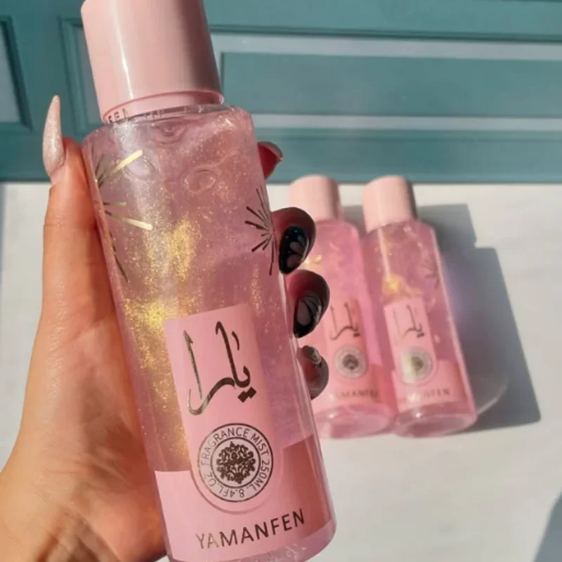 Spray profumato per il corpo scintillante, fragranza di rosa araba, profumo leggero a lunga durata, fascino per appuntamenti femminili, glitter, sabbia mobile, eau de toilette_voghion.com