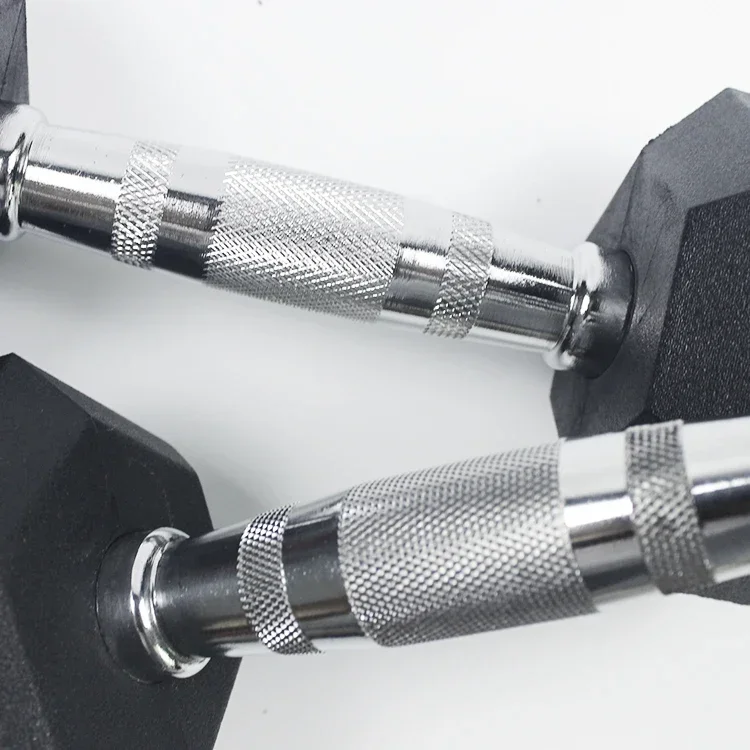 2.5kg-7.5kgCommercial Hex Rubber Dumbbell Set Strength Gym Fitness Equipment Black Iron Hexagon Dumbbell